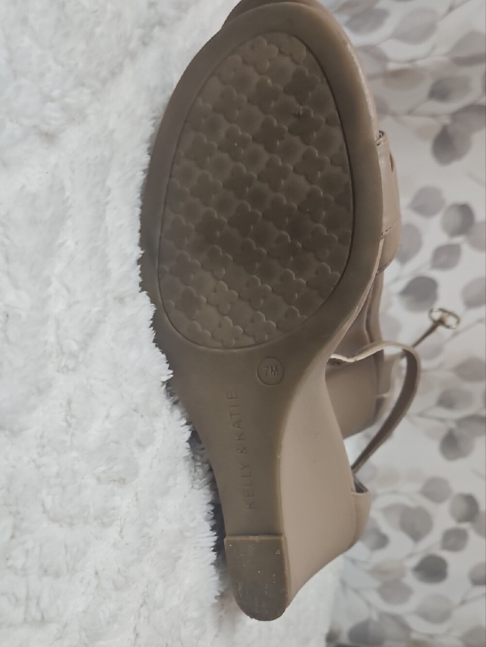 Women’s Tan Wedge Sandals with Ankle Strap - Picture 5 of 6